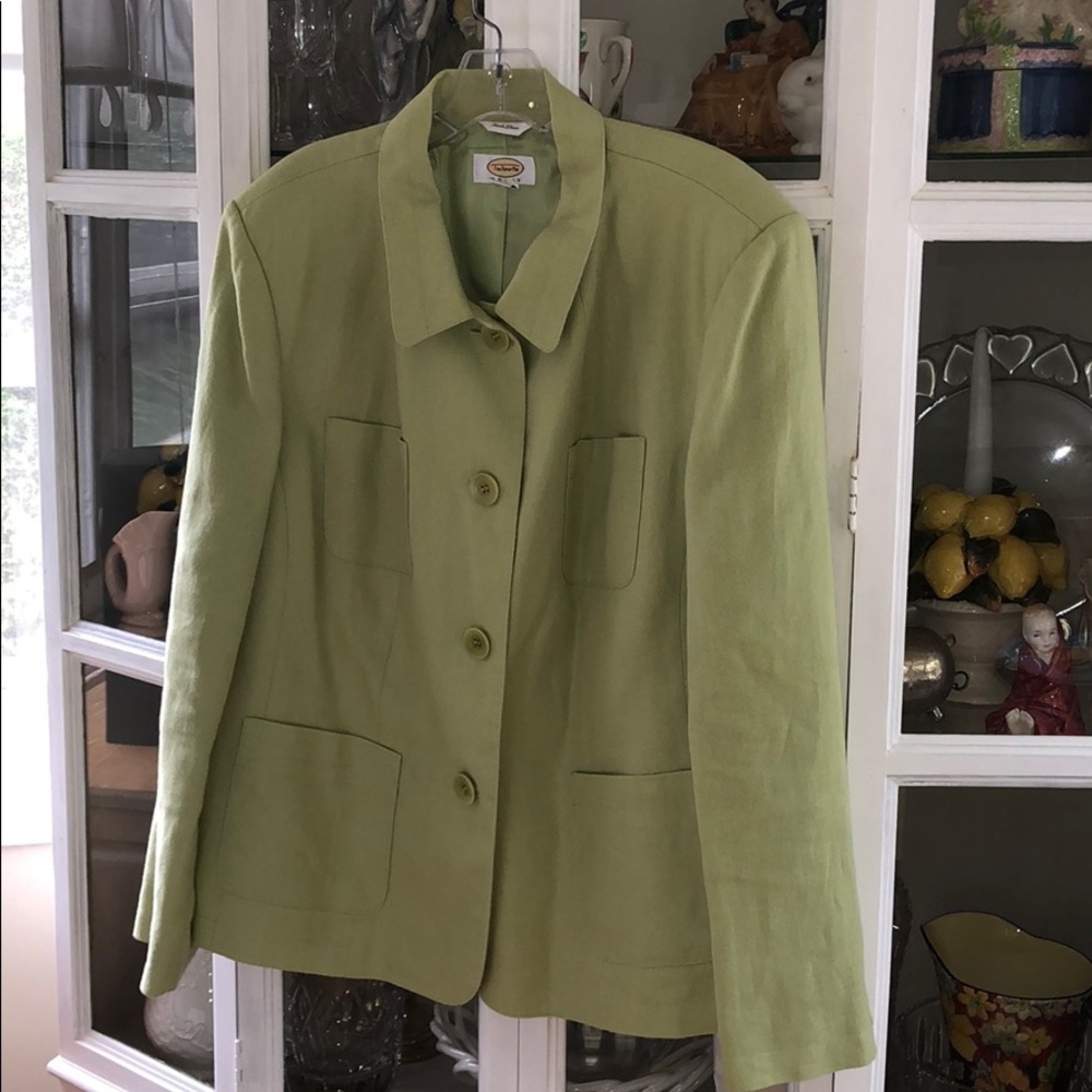 Talbots Lime Green Irish Linen Blazer